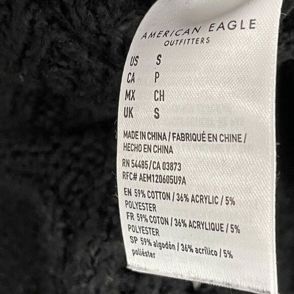 American Eagle Cable Knit Balloon Sleeve Chunky Mock Neck Sweater Top - Picture 10 of 10